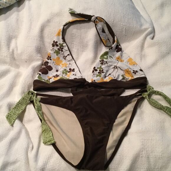 Jessica Simpson Reversible bikini brown floral mix - Picture 5 of 5